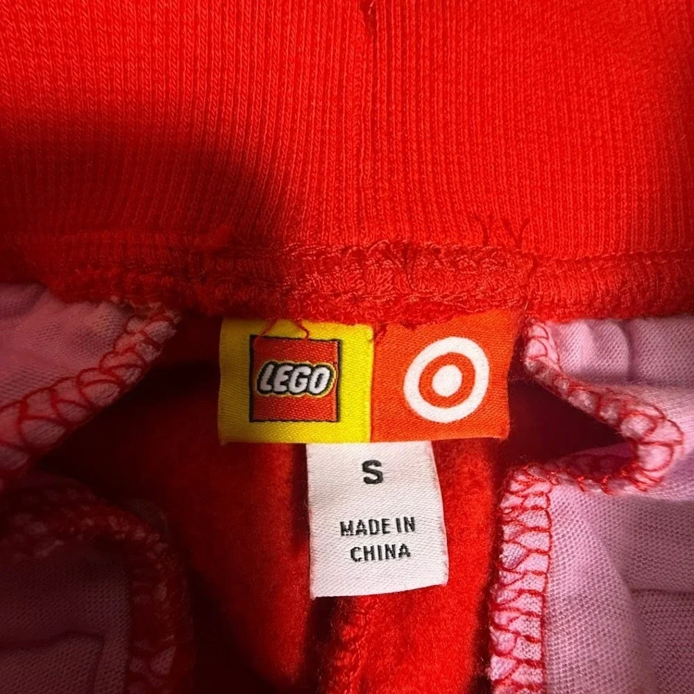 LEGO x Target Jogger Sweatpants Womens Small Red Orange Side Stripe Lounge Pants - Picture 3 of 7